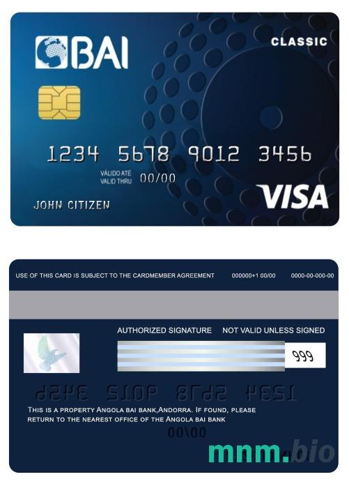 Angola Bai bank klasyczny credit przykład karty visa w formacie PSD